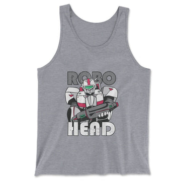 Robo Head Men/Unisex Tank in Athletic Heather color